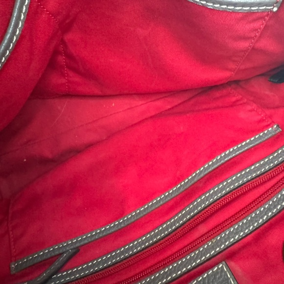 [Dooney & Bourke] Gray Pebble Grain Leather Barlow Satchel - Picture 10 of 13